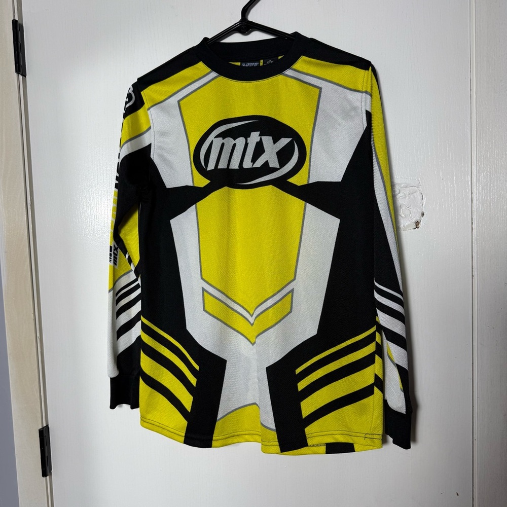 MTX Motocross Racing Dirtbike Jersey Shirt Yellow Black Boys Size 10-12